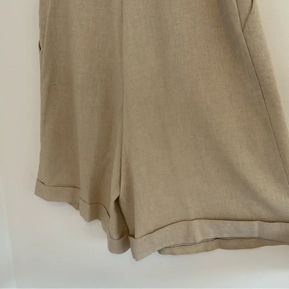 (SOLD) VINTAGE Linen Blend High-rise Bermuda Shorts Size 4 - Picture 8 of 14